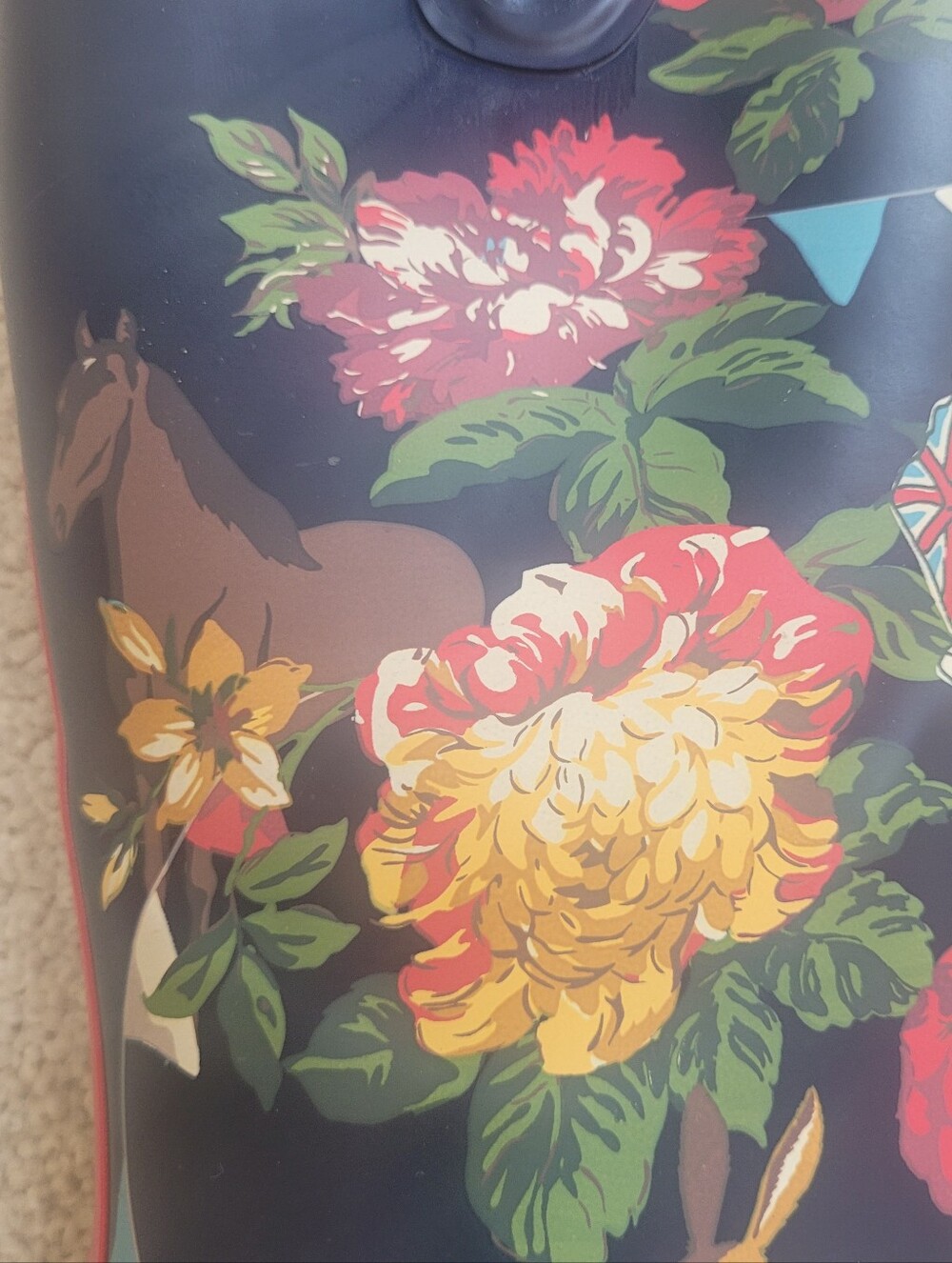 Joules Welly Print Floral Rain Boots Navy Multicolor Waterproof Tall Wellies 7 - Picture 6 of 11